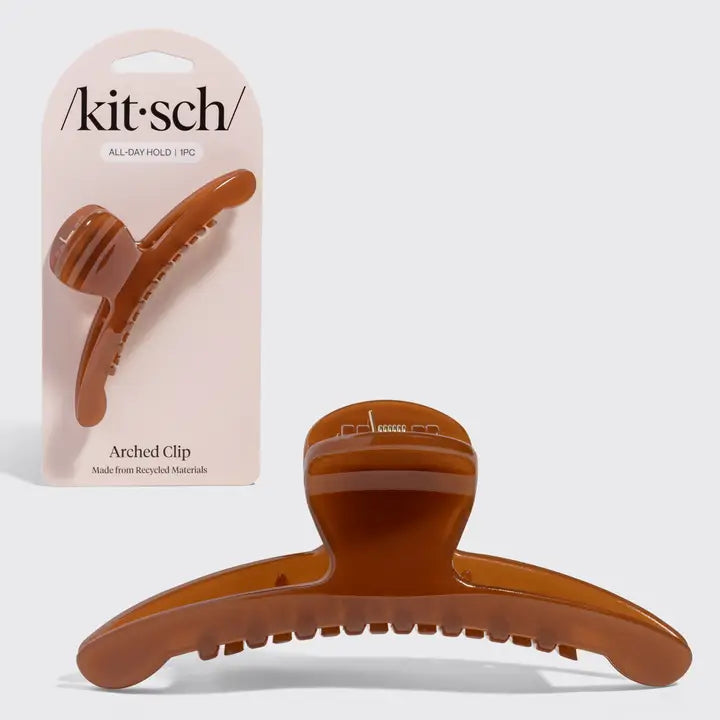 Kitsch Recycled Plastic Large Arched Clip Mocha
