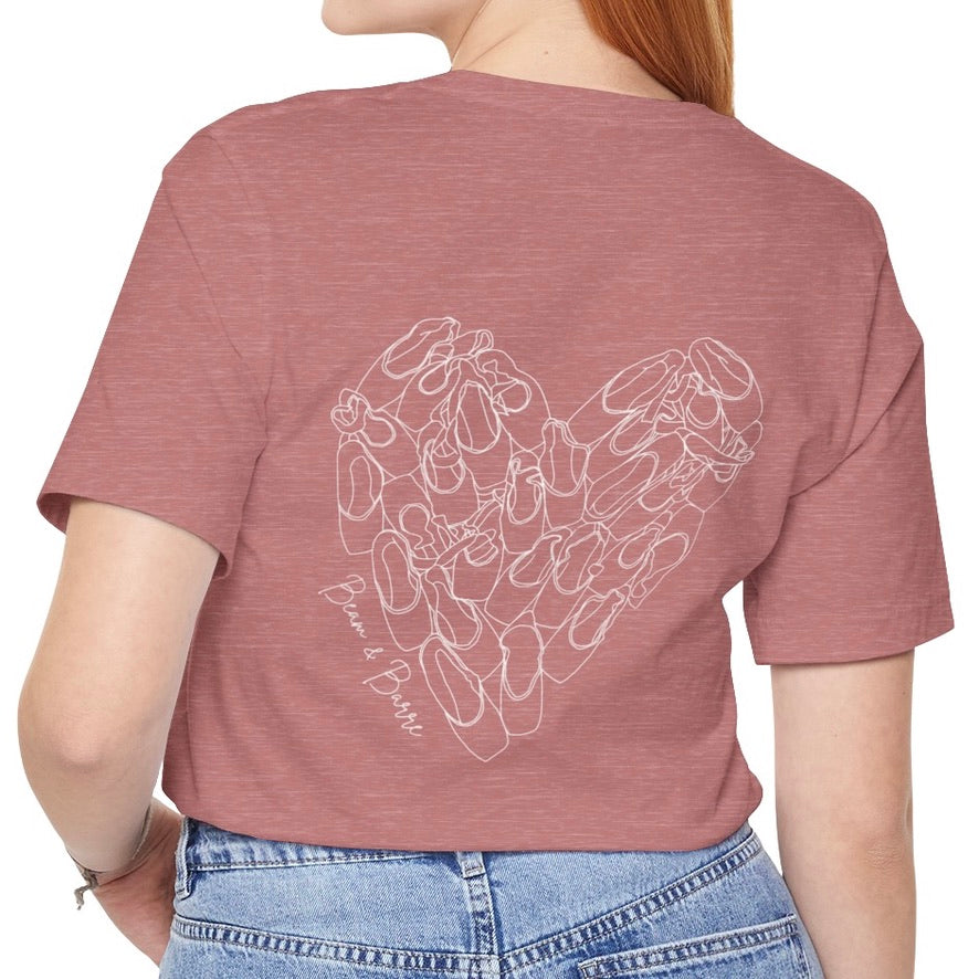 Beam & Barre Ladies' Pointe Shoe Heart T-Shirt