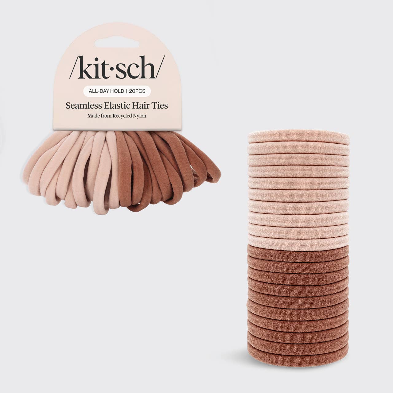 Kitsch Eco-Friendly Blush Nylon Elastics 20pc set