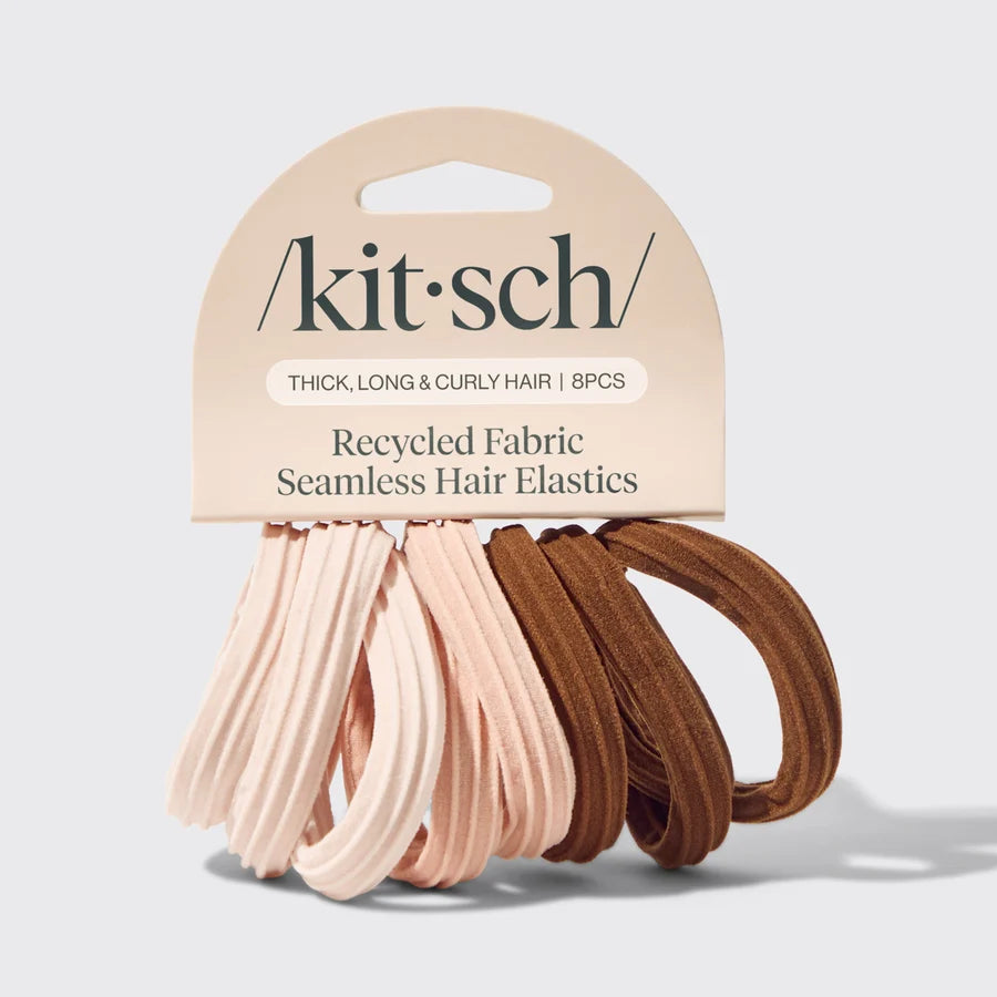 Kitsch Seamless Hair Elastics 8pc Set Rosewood