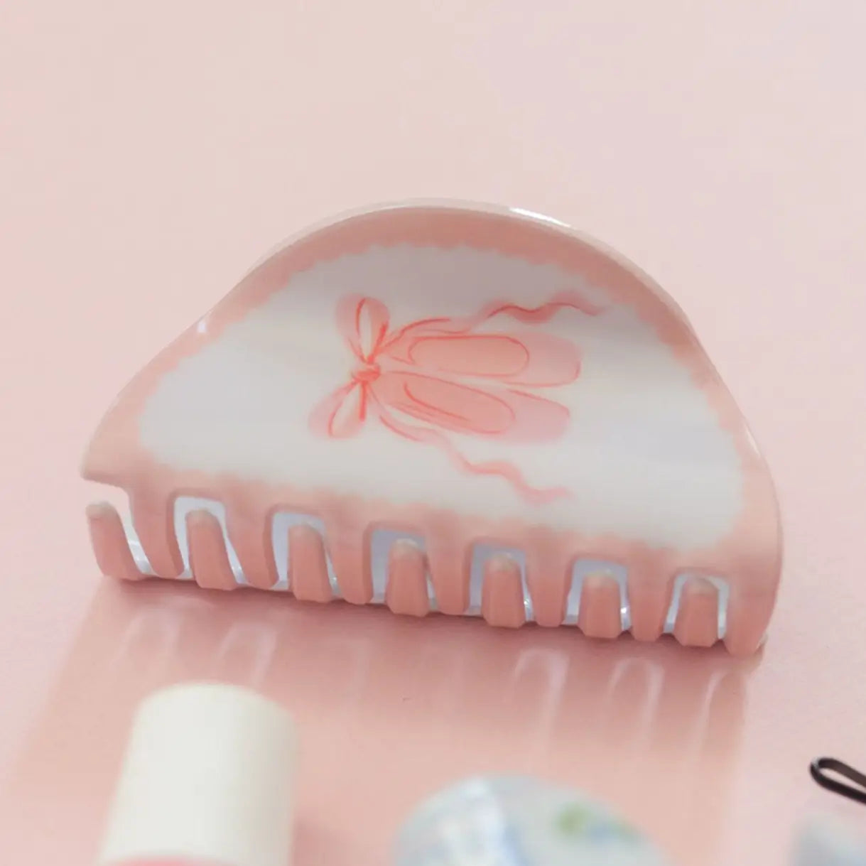 Pippi Post Pink Ballet Slippers Claw Hair Clip