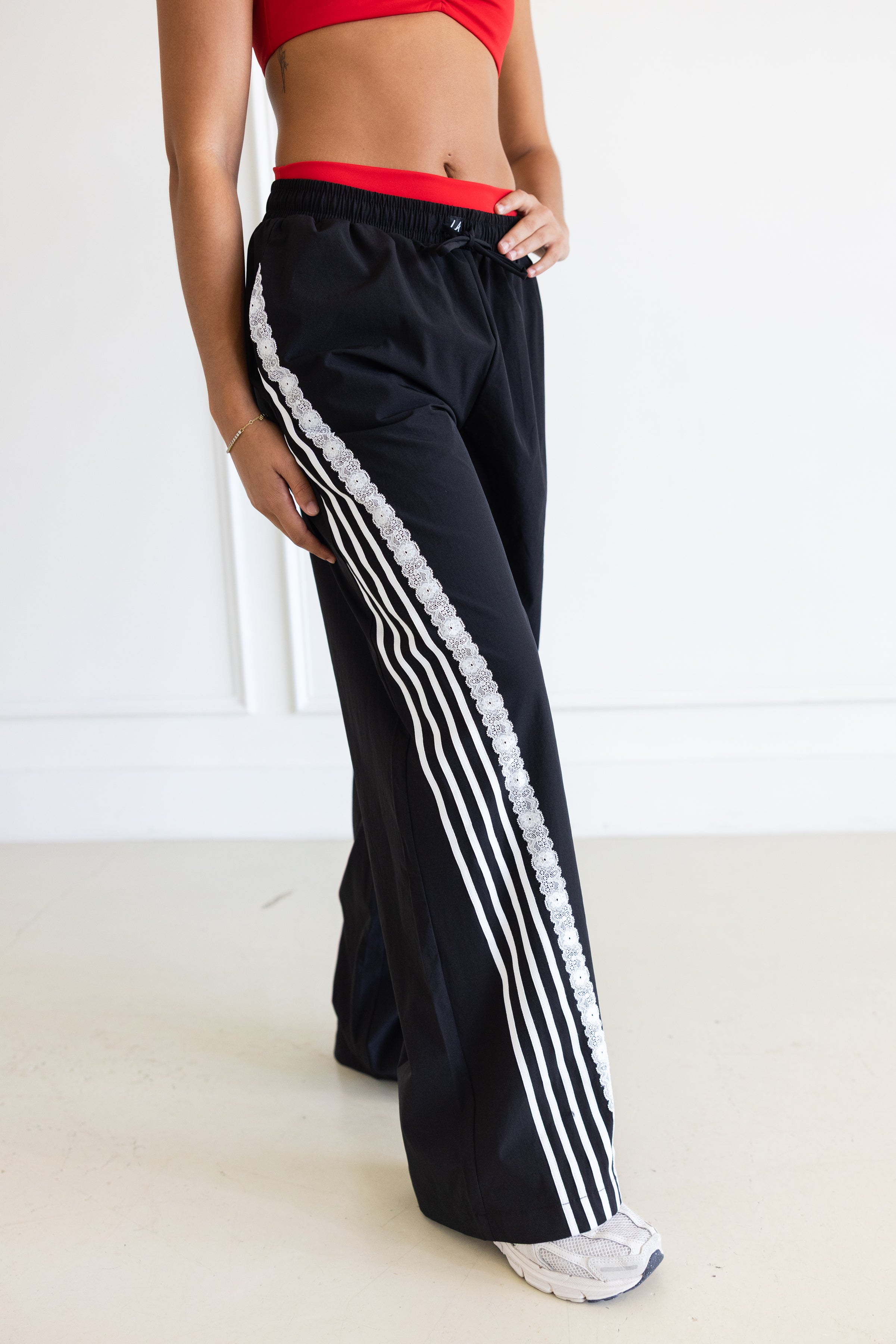 LA Design Ladies' Ray Track Pant Tidal Wave/White