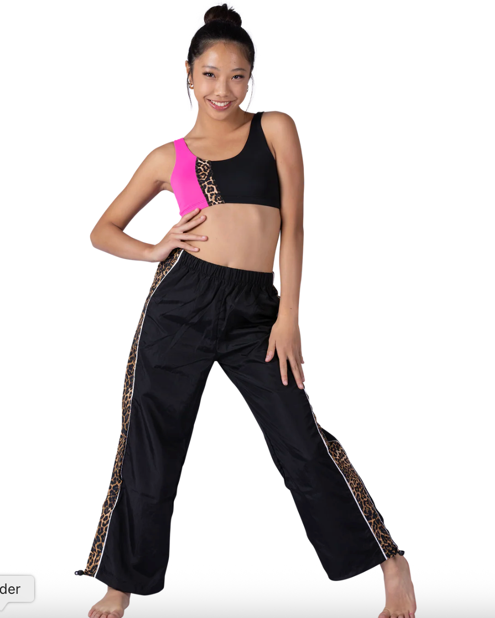 XoDanceCo Ladies' Freestyle Pant Black/Cheetah