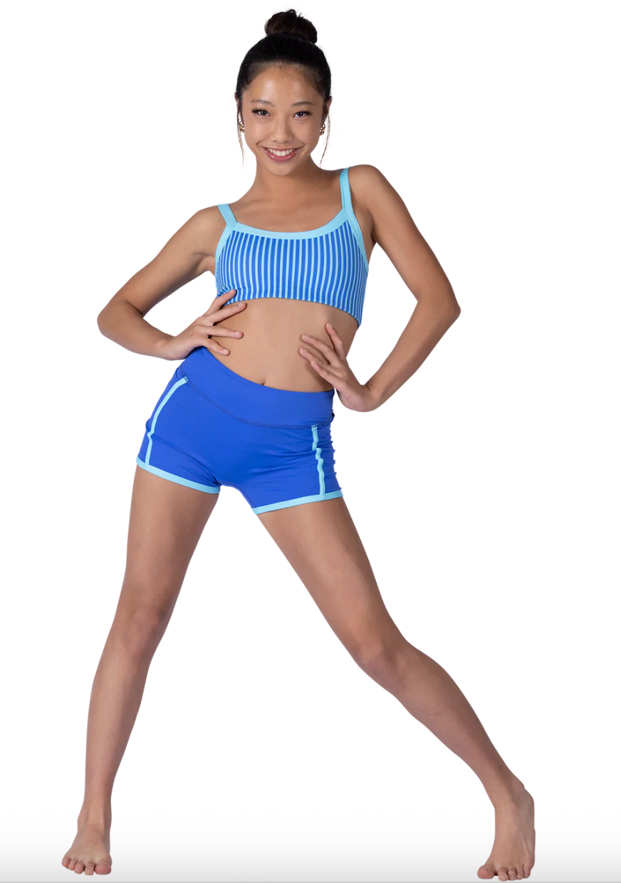 XoDanceCo Ladies' Pinstripe Short Blue Raspberry