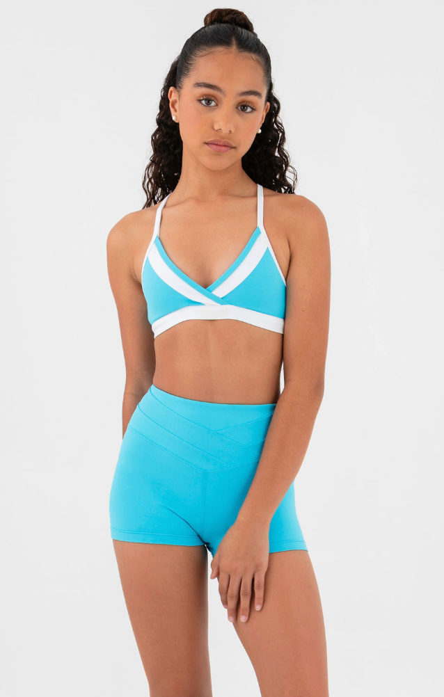 Every Turn Ladies' Angel Wings Crop Top Azure Blue