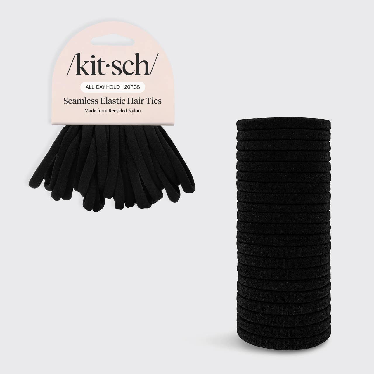 Kitsch Eco-Friendly Black Nylon Elastics 20pc set