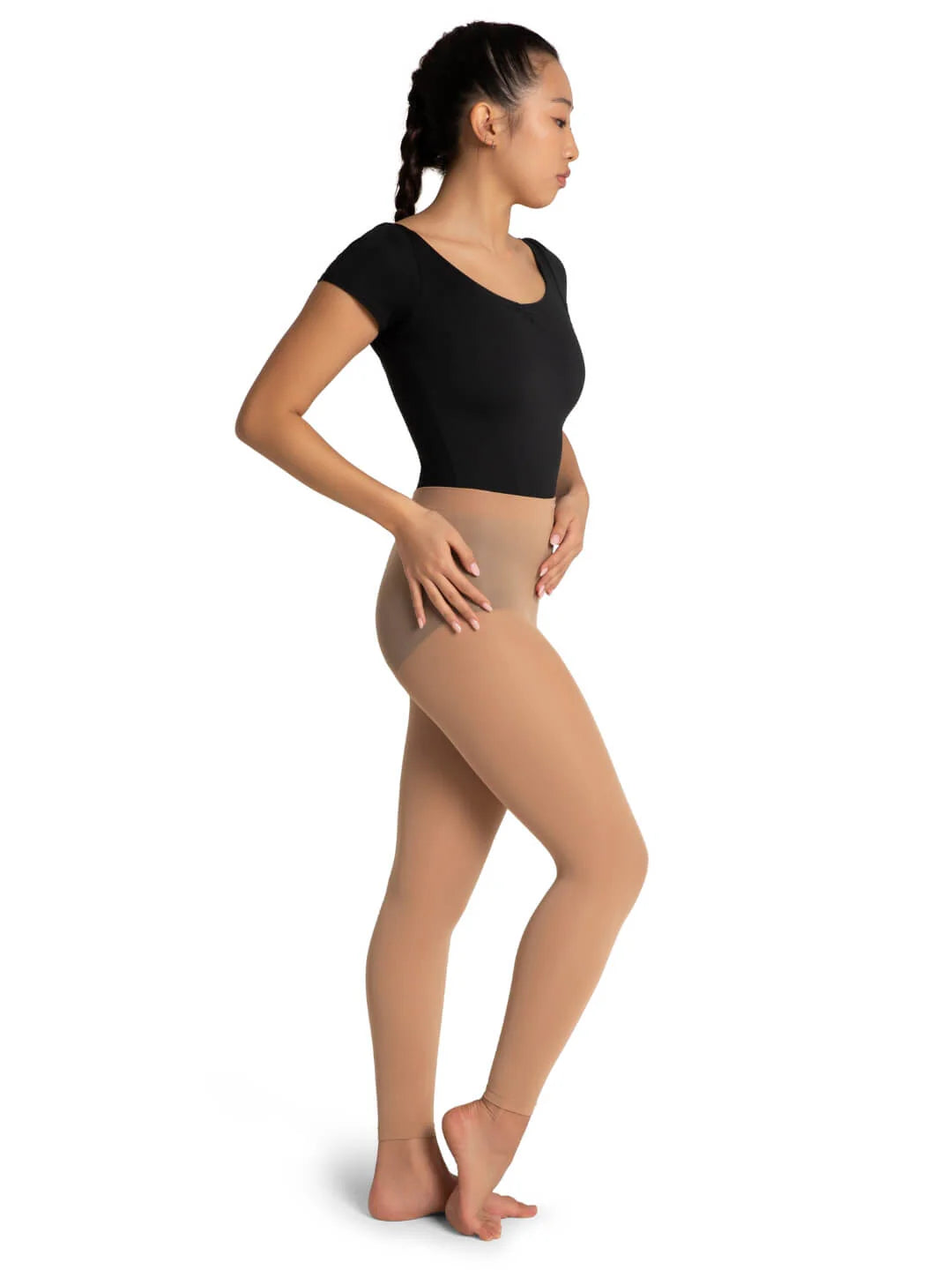 Capezio Ladies' Ultra Soft Self Knit Waistband Footless Tights