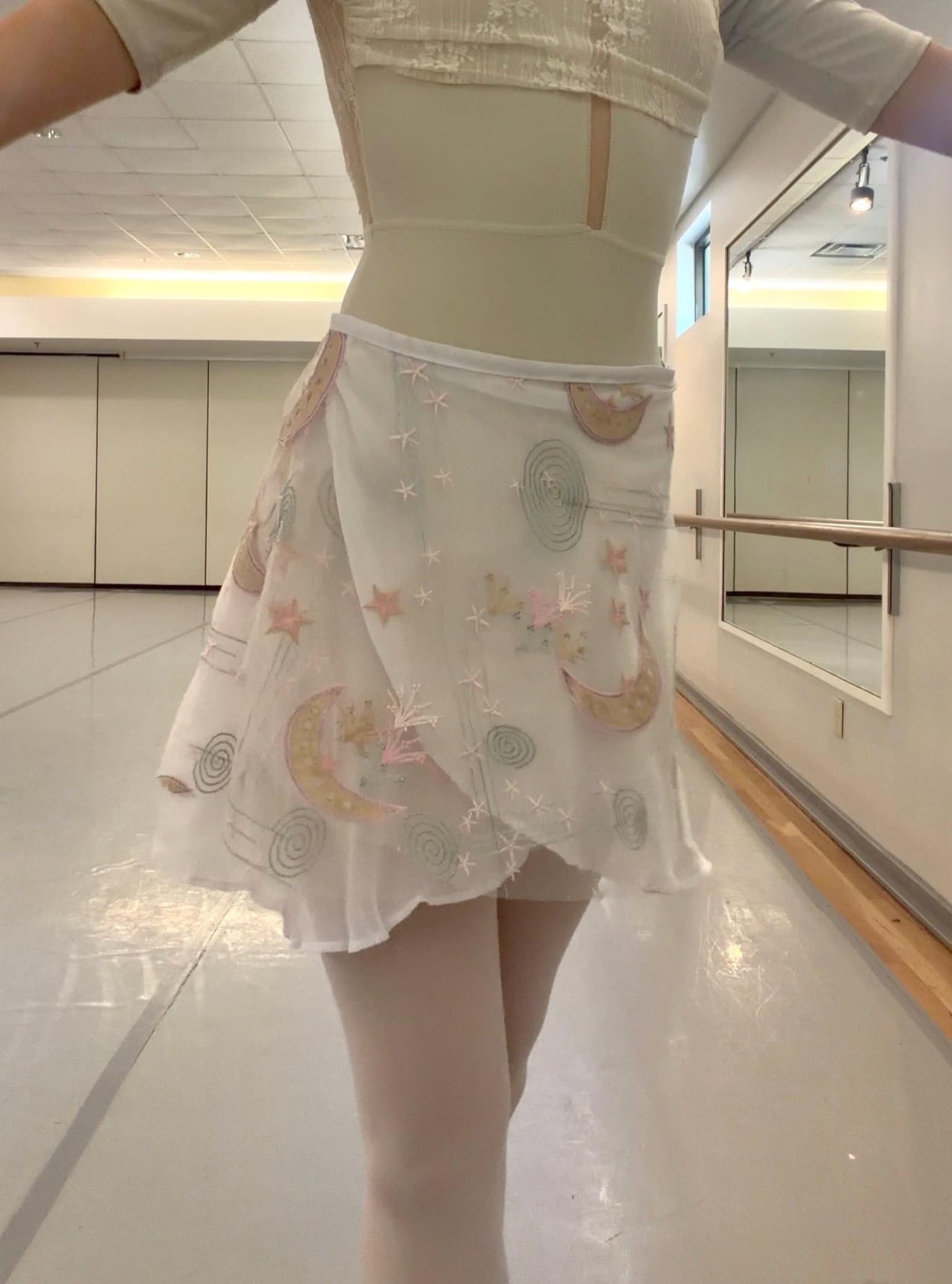 Classical Chloe Co Two Layer Moon & Stars Ballet Wrap Skirt