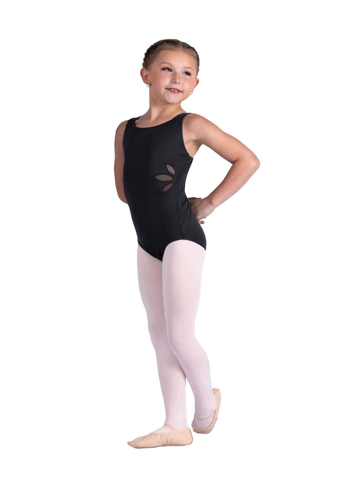 Danznmotion Children's Lilah Floral Cut Out Leotard